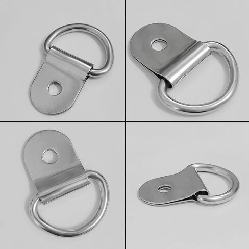 30 Pack Small D-Ring Tie Downs, Small Tie Down Anchor, Stainless Steel D Rings Anchor Lashing for Loads on Case Truck Cargo Trailers RV Boats (Silver (Stainless Steel)) in Saudi Arabia