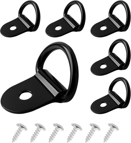 6PCS Upgraded D Ring Tie Down Anchor Kit with Screws,Stainless Steel Trailer Tie Down Anchor for Securing Cargo Nets,Anti-Rust Truck Bed Ties Downs Anchors Car Accessories in Saudi Arabia