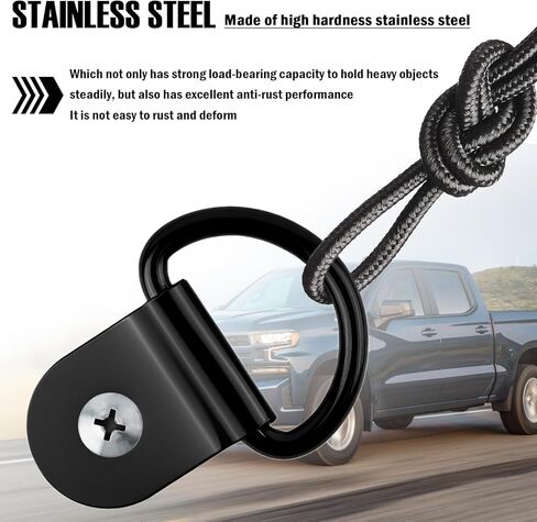 6PCS Upgraded D Ring Tie Down Anchor Kit with Screws,Stainless Steel Trailer Tie Down Anchor for Securing Cargo Nets,Anti-Rust Truck Bed Ties Downs Anchors Car Accessories in Saudi Arabia