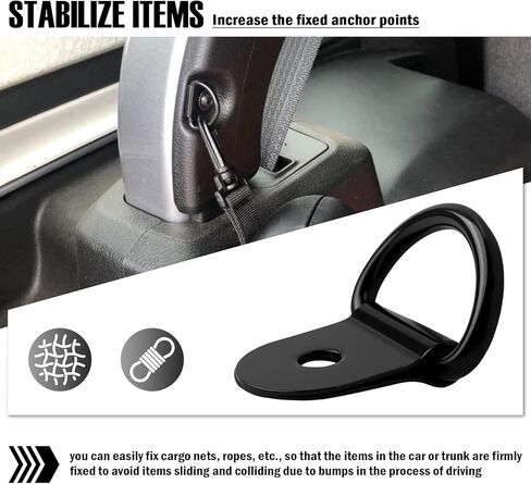 6PCS Upgraded D Ring Tie Down Anchor Kit with Screws,Stainless Steel Trailer Tie Down Anchor for Securing Cargo Nets,Anti-Rust Truck Bed Ties Downs Anchors Car Accessories in Saudi Arabia