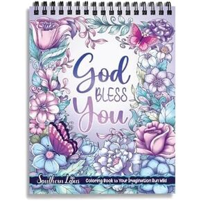 أنماط الزهور صفحات غلاف فني ملصق بارك الله فيك كتاب التلوين الحلزوني للبالغين مع عبارات الكتاب المقدس الملهمة، اقتباسات الكتاب المقدس التحفيزية، الاسترخاء الذهني in Kuwait