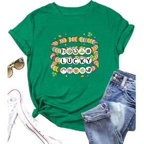 Girls St Patrick's Day Shirt Kids Green Lucky Heart Shirts Shamrock Tees Irish Clover Tops Short Sleeve 7-14y in Saudi Arabia