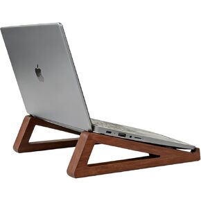 حامل كمبيوتر محمول خشبي من الخيزران، حامل كمبيوتر محمول خشبي محمول للكمبيوتر اللوحي المكتبي مع حقيبة حمل، حامل كمبيوتر محمول صغير الحجم للسفر مع وسادات سيليكون واقية، مناسب لأجهزة الكمبيوتر المحمولة والأجهزة اللوحية in Kuwait