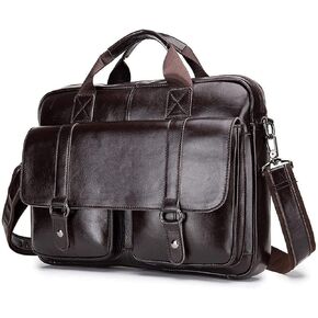 Messenger Bag for Men,Leather Briefcase Laptop Office College for and Women(Size: 38x 28x5.3cm) in Kuwait