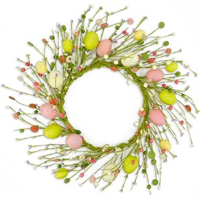 أكاليل عيد الفصح الاصطناعية للباب الأمامي إكليل بيضة عيد الفصح مع البيض الملون، التوت، زر خشبي للباب الأمامي الداخلي والخارجي للمزرعة ونافذة الحائط المنزلية وديكور الزفاف in Kuwait