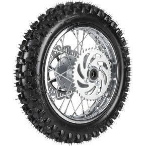 TDPRO Rear 3.00-12 1.85x12 Wheel With 12mm Bearing Axle 80/100-12 Tire Rim & Brake Disc Rotor and Sprocket For Dirt Pit Bike in Kuwait