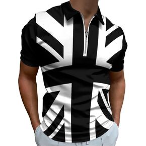 قمصان بولو رجالي بسحاب العلم البريطاني بأكمام قصيرة وتناسب نحيف in Kuwait