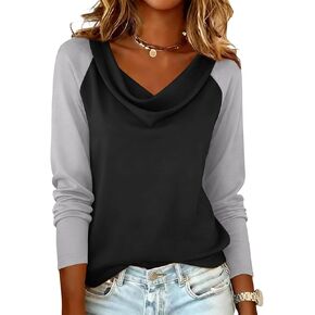 Women V Neck Long Sleeve Shirts Casual Spring Tops Lightweight Tunic Fashion Clothes 2026 in Kuwait