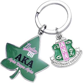 1908 Keychain,Sorority Paraphernalia Gifts AKA Key Chain Lvy Leaf Pendant Keyring AKA Sorority Gifts for Women Sisterhood Keychains for Sisters Friends in Kuwait
