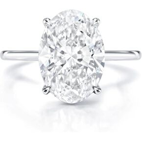 3.5 CT Elongated Oval Moissanite Engagement Rings for Women Handmade Wedding Bridal Ring Solitaire Hidden Halo Silver 10k 14k 18k Solid Gold Anniversary Promise Gifts For Her in Kuwait