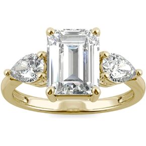 Charles & Colvard 14K Yellow Gold Moissanite 9x7mm Emerald Engagement Ring, 3.38cttw DEW in Kuwait