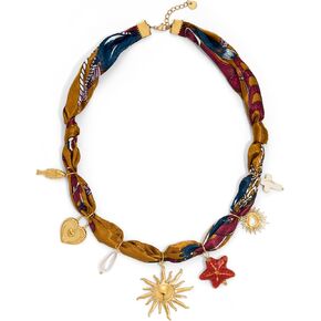 البني وشاح قلادة مع سحر الشمس / اللؤلؤ / نجم البحر باندانا قلادة خمر مكتنزة المختنق عيد الميلاد النساء المجوهرات in Kuwait