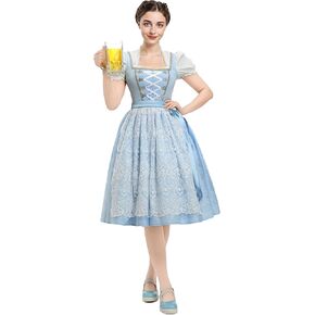 Oktoberfest Dirndl Dress German Square Neck Bavarian Costumes Top Dress Apron Set in Saudi Arabia