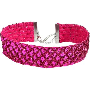 xuzhiyuan Women's Sequin Choker Necklace, Sparkly Statement Collar Necklace with Adjustable Chain, Fashion Party Clubwear Jewelry for Daily & Special Occasions in Kuwait