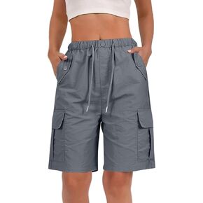 PIFAME Cargo Shorts Women,Summer High Waisted Bermuda Shorts Casual Trendy Hiking Outfits Knee Length Pant with Pockets 2025, in Saudi Arabia