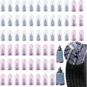 مجموعة مسامير مطاطية جديدة مطورة لإصلاح الإطارات مكونة من 60 قطعة، مجموعة سدادات الإطارات اللولبية للإطارات بدون أنابيب، إصلاح سريع للإطارات المسطحة وإصلاح ثقب الإطارات في حالات الطوارئ مع مقاسين لسيارة دراجة نارية شاحنة دراجة in Kuwait