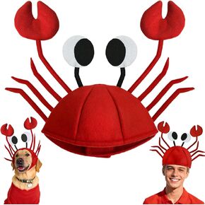 Funny Crab Hat,3D Lobster Seafood Hats Crazy Cap Day Costume Accessories for Pets Adults Dress Up Themed Party Supplies,Halloween in Kuwait