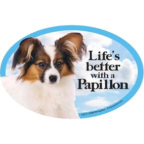Prismatix Decal Dog Pet Magnets, Papillon - Life's Better with a Papillon - Strong Durable Car or Fridge Magnet Decal with Bright Colors, Great Gift for Dog Mom or Dad, 6 x 4 inches in Kuwait