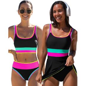 popvil High Waisted Bikini Sets for Women Tummy Control-M in Kuwait