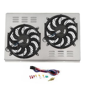 Radiator Shroud&Fans Set Compatible with 1970-1981 Pontiac Firebird Trans Am Formula Esprit Base Coupe 2-Door w/Eletric Fans Relay Wiring Harness kit in Kuwait