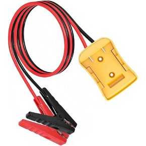 كابلات توصيل 2FT للسيارة مع محول، سلك سيليكون 8AWG مشبك التمساح، كابل توصيل السيارة، يستخدم لبدء تشغيل بطاريات السيارة أو الأدوات، متوافق مع بطاريات DE.Walt 20V. in Kuwait