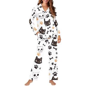 Women's Sleepwear Set 2Pcs Soft & Skin-Friendly Lounge Wear Animal Floral Pattern Leisure Style Print in Saudi Arabia