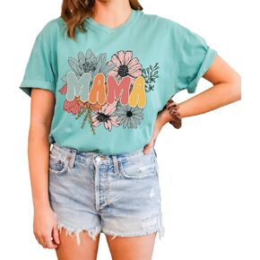 Mama T-Shirt, Pregnancy Reveal to Mother, 100% Cotton Premium Quality, Retro Look Oversized Graphic Tee in Kuwait