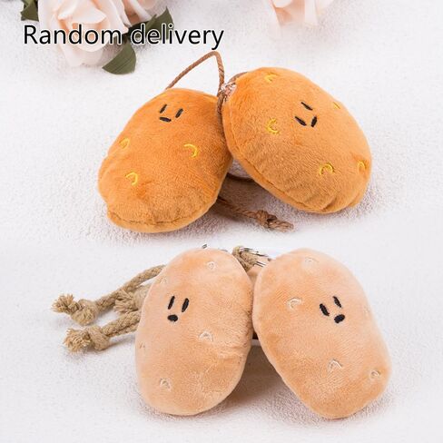 KOOBOOK 2PCS مضحك Kawaii البطاطس المفاتيح قلادة مع صوت صار لطيف إيجابي البطاطس سحر الإبداعية البطاطس حلقة رئيسية لحقائب الظهر مرايا السيارة شنقا التبعي in Kuwait