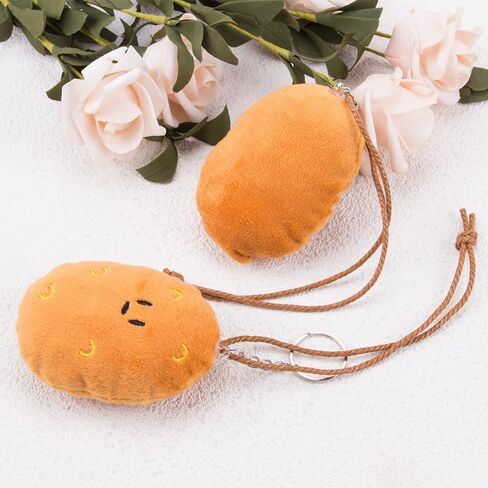KOOBOOK 2PCS مضحك Kawaii البطاطس المفاتيح قلادة مع صوت صار لطيف إيجابي البطاطس سحر الإبداعية البطاطس حلقة رئيسية لحقائب الظهر مرايا السيارة شنقا التبعي in Kuwait