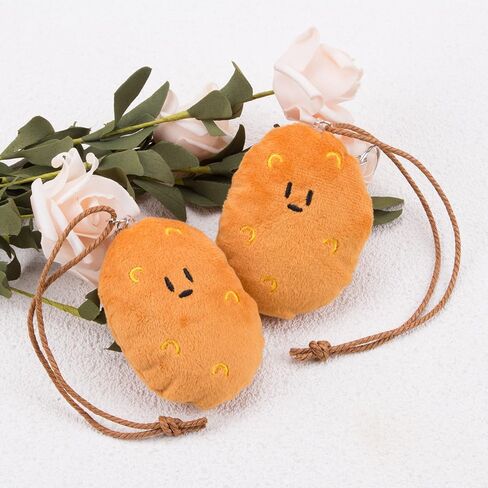 KOOBOOK 2PCS مضحك Kawaii البطاطس المفاتيح قلادة مع صوت صار لطيف إيجابي البطاطس سحر الإبداعية البطاطس حلقة رئيسية لحقائب الظهر مرايا السيارة شنقا التبعي in Kuwait
