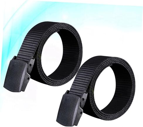 2pcs Men Casual Canvas Web Belt Nylon Belt Plastic Buckle for Outdoor Activities Lightweight Breathable Design in Saudi Arabia
