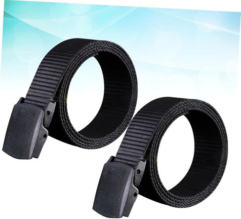 2pcs Men Casual Canvas Web Belt Nylon Belt Plastic Buckle for Outdoor Activities Lightweight Breathable Design in Saudi Arabia