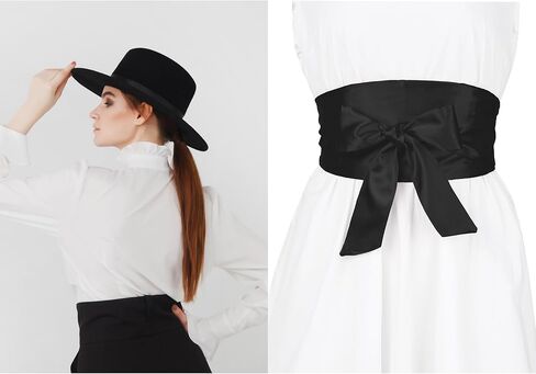 Women Plus Size Satin Silky Obi Belt, Self-Tie Wrap Wide Sash Waistband Belt for Dress Bridal in Saudi Arabia