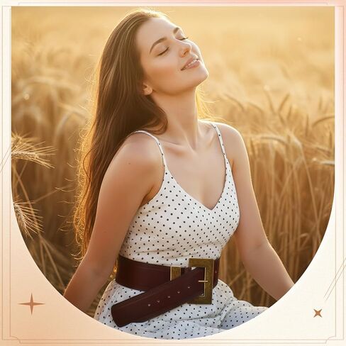 Cuffbow 2 قطعة حزام جلد عريض للنساء أحزمة مكتنزة قابلة للتعديل للسيدات بحجم كبير مع مشبك لأزياء الفساتين in Saudi Arabia