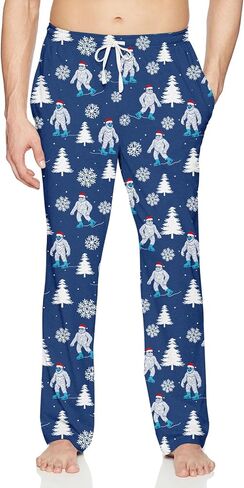 Vogseek Mens Christmas Pajama Pants Loose Men Lounge Pant Sleepwear with Pockets in Kuwait