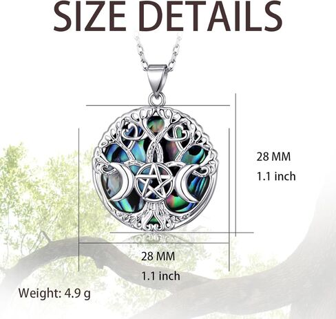 Pentagram Pentacle Necklace Triple Moon Goddess Abalone Shell Necklace Wiccan Jewelry for Women Men in Saudi Arabia