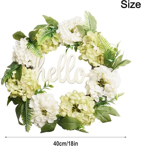 18 "عيد الميلاد الاصطناعي الأخضر الكوبية إكليل 40 سم ديكور الباب الأزهار الحريرية مع علامة مرحبا للباب الأمامي جدار الموقد طاولة حفل زفاف والاستخدام الداخلي في الهواء الطلق in Saudi Arabia