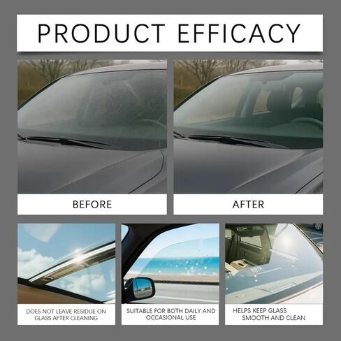 Glass Emulsion Cleaner, 2 Pcs Glass Oil Film Remover for Car, Handheld Glass Oil-film Remover, Roll-On Glass Compound with Cleaning Board, Cars Windshield Cleaner Wipe Tool for Safe Driving in Saudi Arabia