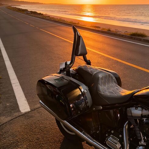 22" Black Detachable Rear Passenger Sissy Bar Backrest with Pad Fit for Harley Softail FXLR FXLRS FLSB Sport Gilde Low Rider S 2018 2019 2020 2021 2022 2023 in Kuwait