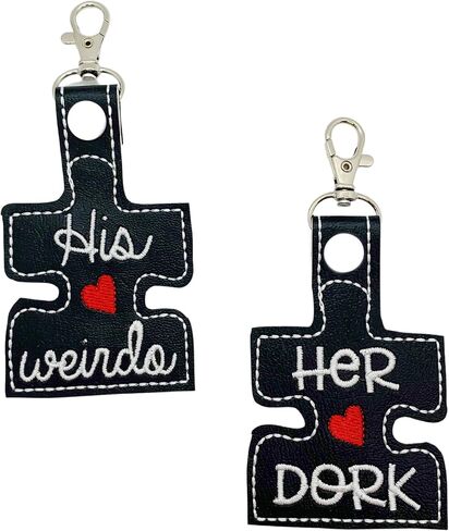 Her Dork His Weirdo Key Fob Keychain Set in Saudi Arabia