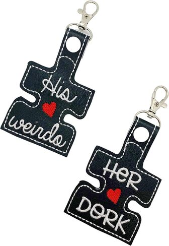 Her Dork His Weirdo Key Fob Keychain Set in Saudi Arabia