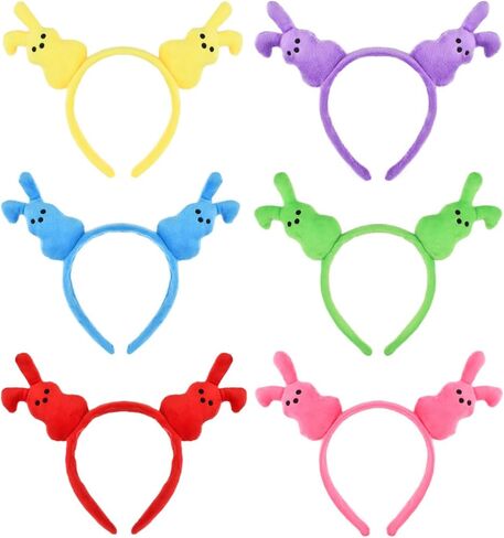 عصابات رأس أرنب عيد الفصح، 6 قطع، آذان أرنب قطيفة، ألوان متنوعة in Kuwait