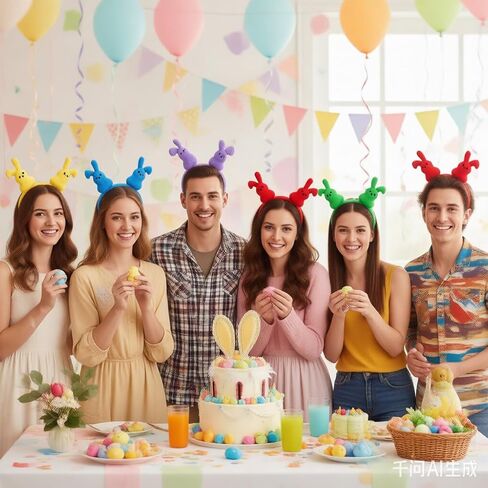 عصابات رأس أرنب عيد الفصح، 6 قطع، آذان أرنب قطيفة، ألوان متنوعة in Kuwait