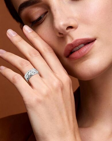 Hammered Textured Sterling Silver Adjustable Open Ring for Women - Unique Statement Ring in Saudi Arabia