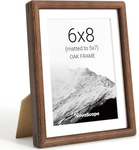 إطار صورة مقاس 11 × 14، من خشب البلوط الصلب الطبيعي، يعرض مقاس 8 × 10 مع حصيرة أو 11 × 14 بدون حصيرة، زجاج حقيقي مقسى، إطارات صور خشبية بزاوية مستديرة للتركيب على الحائط in Kuwait