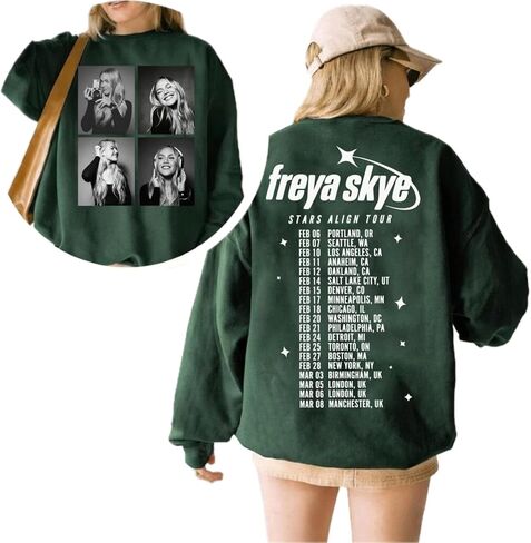 Fre-ya Sk-ye Portrait Stars Alig-n Tour Selfie Star T-Shirt, Front and Back Sweatshirt Concert Merch, Handmade Memorabilia Best Friend Matching Shirt Multicolor Women Kids Unisex in Saudi Arabia