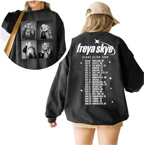 Fre-ya Sk-ye Portrait Stars Alig-n Tour Selfie Star T-Shirt, Front and Back Sweatshirt Concert Merch, Handmade Memorabilia Best Friend Matching Shirt Multicolor Women Kids Unisex in Saudi Arabia
