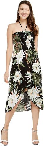 Matchable Couple Hawaiian Luau Shirt or Butterfly Dress in Wispy Cereus Black in Saudi Arabia