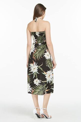Matchable Couple Hawaiian Luau Shirt or Butterfly Dress in Wispy Cereus Black in Saudi Arabia