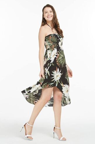 Matchable Couple Hawaiian Luau Shirt or Butterfly Dress in Wispy Cereus Black in Saudi Arabia